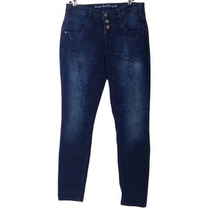 Street One Triple Button Fly Dark Wash Skinny Jean Size 4